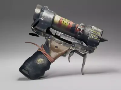 Resolver Gun Animation Low-poly 3D model