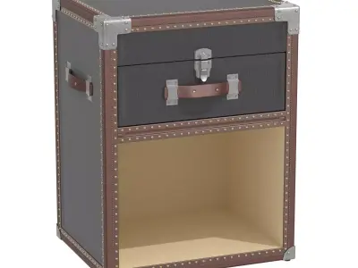 Restoration Hardware   ANTIQUE STEAMER TRUNK NIGHTSTAND 3D model