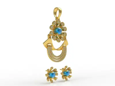 Diamond Pendant Set 41 3D print model