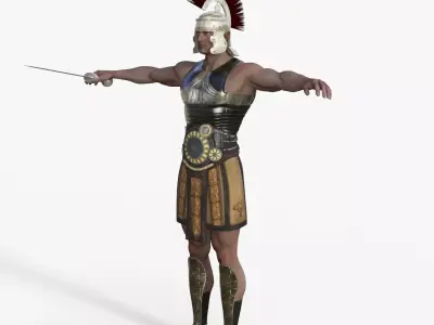 Gladiator Rigged Low-poly 3D model