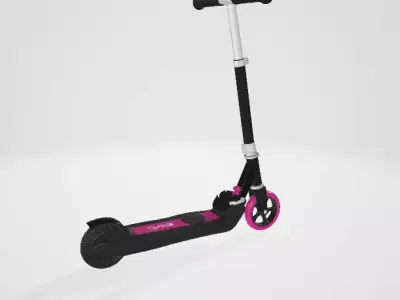 Kids Kick Scooter Pink Low-poly 3D model