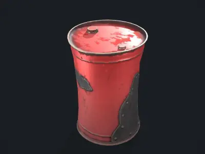 Stylized barrel Low-poly 3D model order