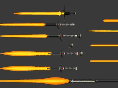 8 Beam Swords Low-poly 3D model