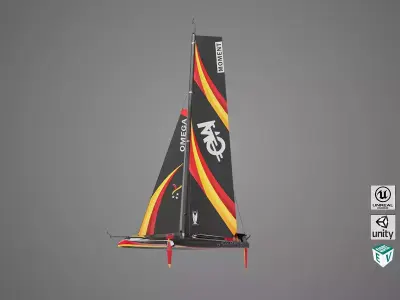 Yacht Hydrofoil Sailing Boat  All PBR Unity UE Textures 3D Model Pack