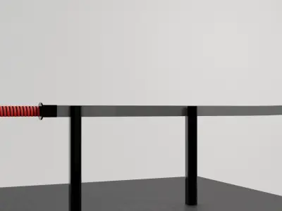 Katana samurai sword Low-poly 3D model 2