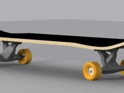 Skateboard with wheels 3D model purchase
