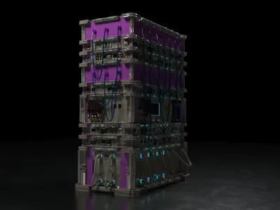 SCI FI Machinery and Crates 3D model