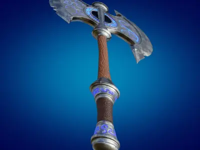 Weapon Axe ice crusher PBR low-poly game ready Low-poly 3D model