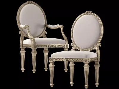 roberto giovannini chair art 454G and 1347 3D model
