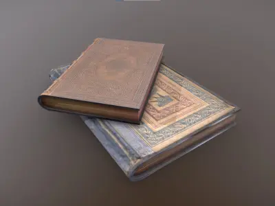 High-Poly Old Books Free 3D model