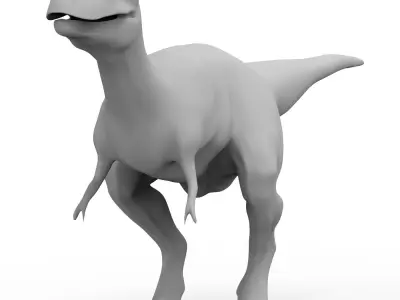 Dinosaur Base Mesh Low-poly 3D model