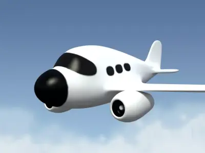 Cartoon airplane 3D model buy