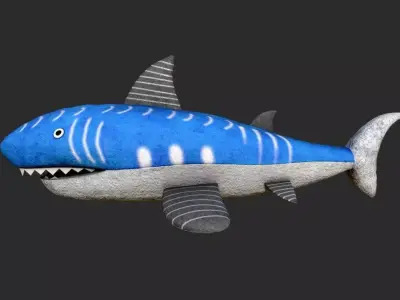 Shark Plush toy Low-poly 3D model