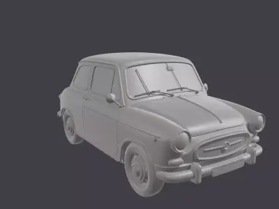 Retro Compact Car R3 3D model