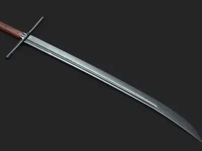 Kriegsmesser Sword Low-poly 3D model