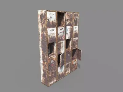 Rusty Locker Cabinet 3D model