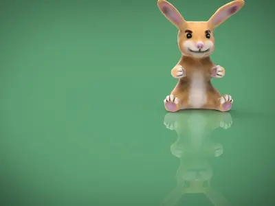 RABBIT TOY Low-poly 3D model