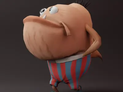 SpongeBob Fish - Incidental 90 Free low-poly 3D model