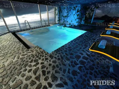 Swimming pool 3 night and day 3D model