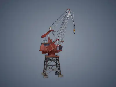 Dock Crane Low-poly 3D model shop