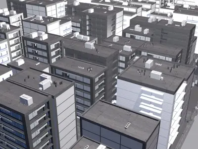 Buildings City building industrial park commercial housing 3D model V16