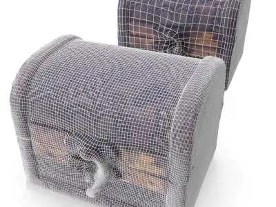 Small Chest 04 - Low and High Poly versions Low-poly 3D model