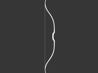 Medieval Elegant Weapon Bow and Arrow Low-poly 3D model