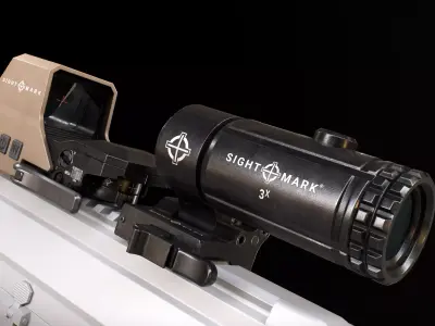 Sightmark A-Spec Reflex Sight with T-3 Magnifier Low-poly 3D model