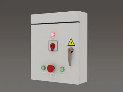 Electrical Control Box Low-poly 3D model by Potion3d