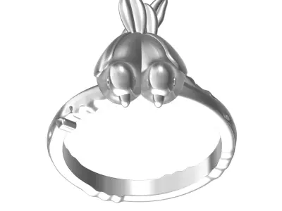 Antique Parrot Couple Ring 3D print model