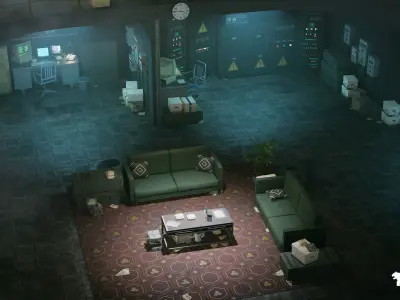 Cold War Underground Bunker Environment Low-poly 3D model purchase