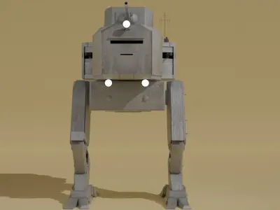 Panzer Mech Walker with RIG and LOWPOLY Default camo Low-poly 3D model