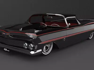 1959 chevy el camino lowrider stl obj fbx 3D print model purchase