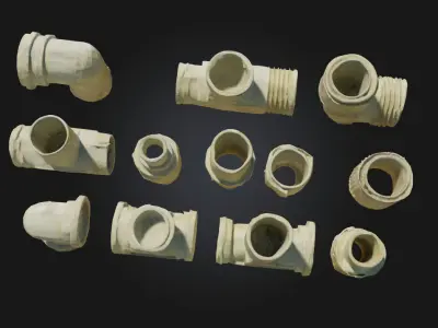 Plumbing Fittings Collection Versatile Pipe Connectors 3D model