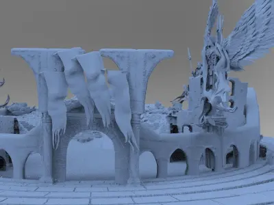 War Arena With Archway 3D model