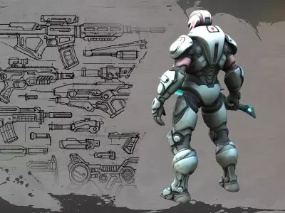 Cyberfang Low-poly 3D model
