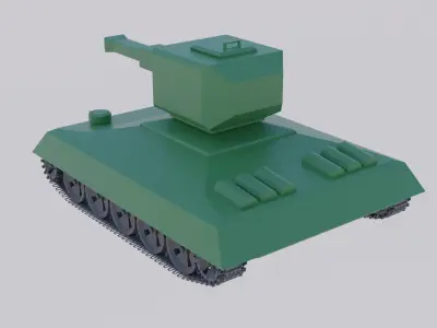 Low Poly Tank 3D model