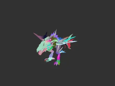 Alien Dinosaur Lizard Mutant Low-poly 3D model