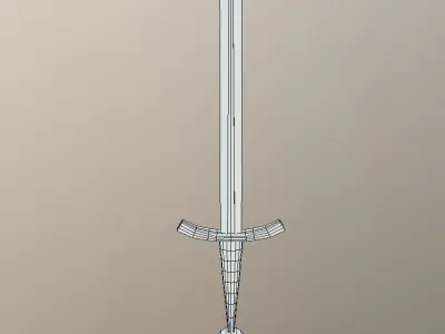 Medieval sword with some gems Low-poly 3D model