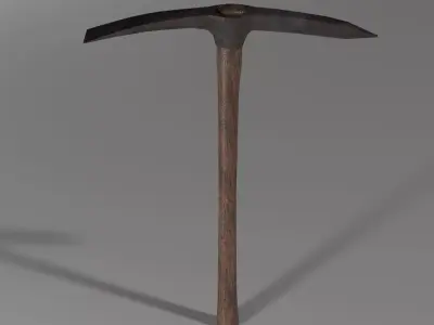 Pickaxe Worn - Railroad Style Low-poly 3D model