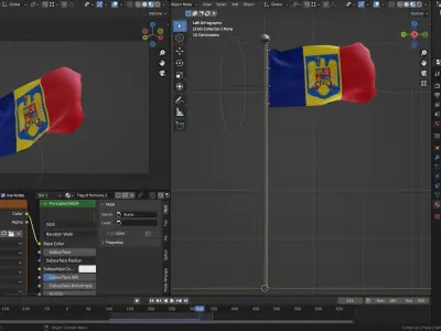 Animated Romania Flags 3D model