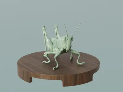 House Decoration Grasshopper Statue Low-poly 3D model