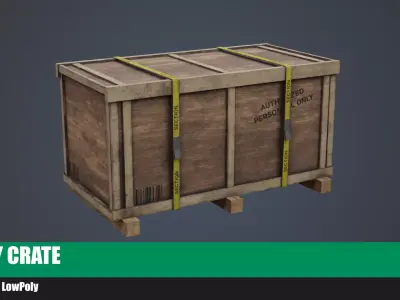 Military crate  Low-poly 3D model