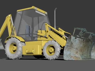 JCB 3D Model backhoe Free 3D model