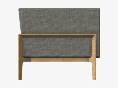 Furniture - Sofa - Contemporary - Oak - Sofa - Left Low-poly 3D model