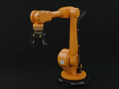 Industrial robot arm clean lowpoly Low-poly 3D model