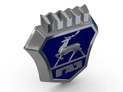 gaz logo 3D model by 3dlogoman