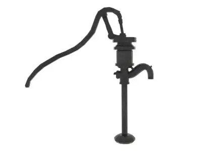 Old Fadhion Water Pumps in Gardens Low-poly 3D model