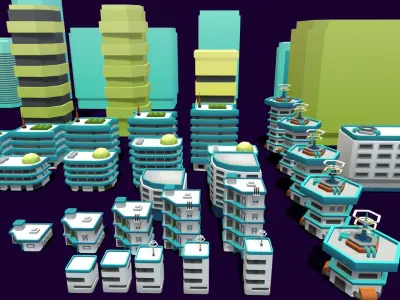 VIASS Lowpoly City Pack Low-poly 3D model