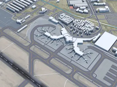 Tucson Airport 10km Low-poly 3D model